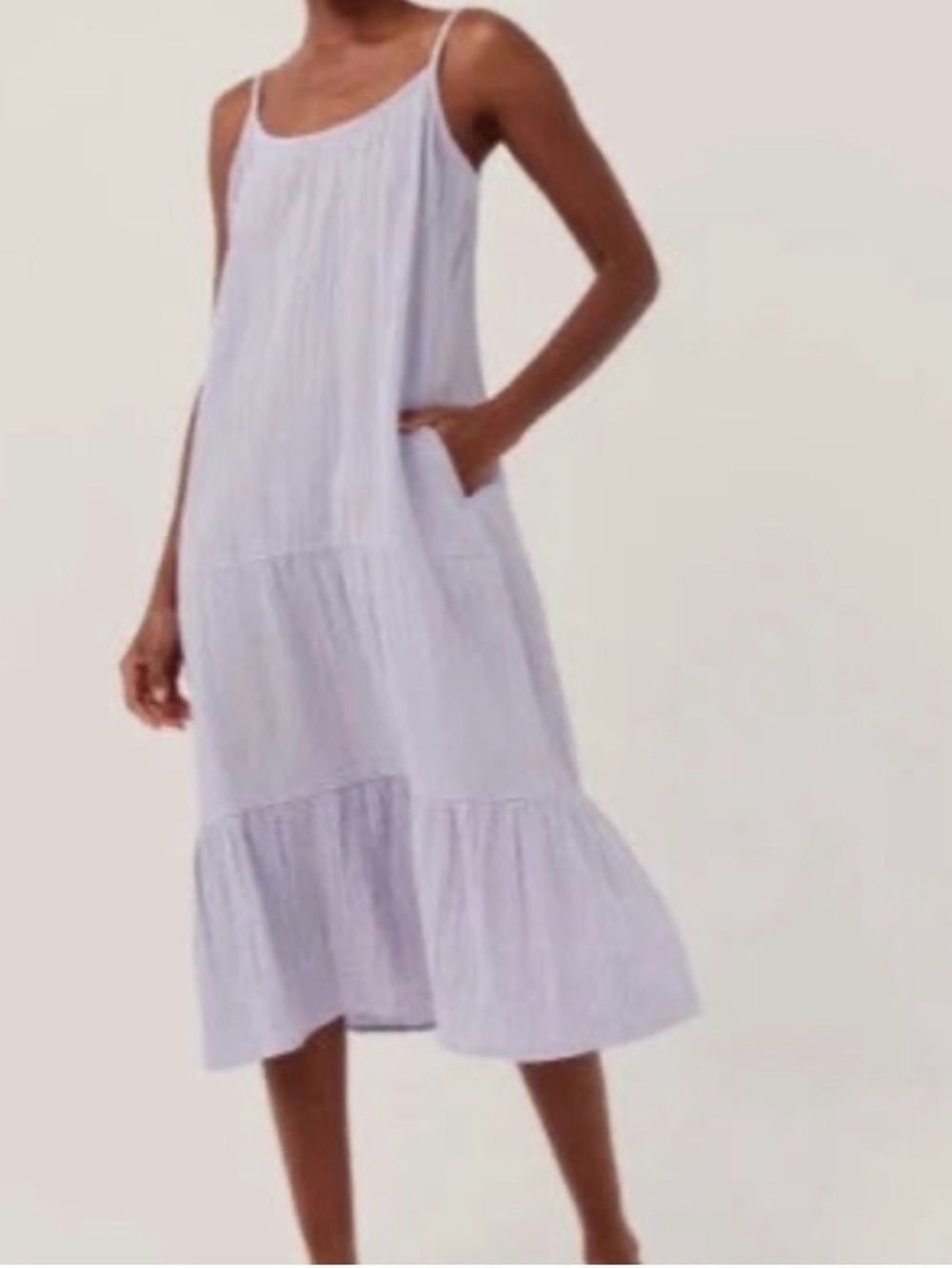 Pact Lavender Tiered Maxi Dress